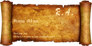 Russ Alex névjegykártya